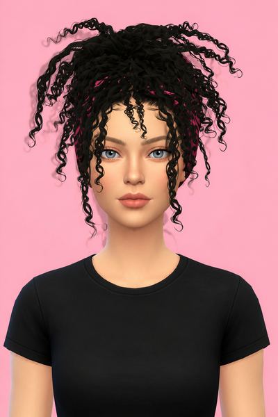 NAYAA MESSY BUN custom content (CC) for Sims 4 by BadddieSims