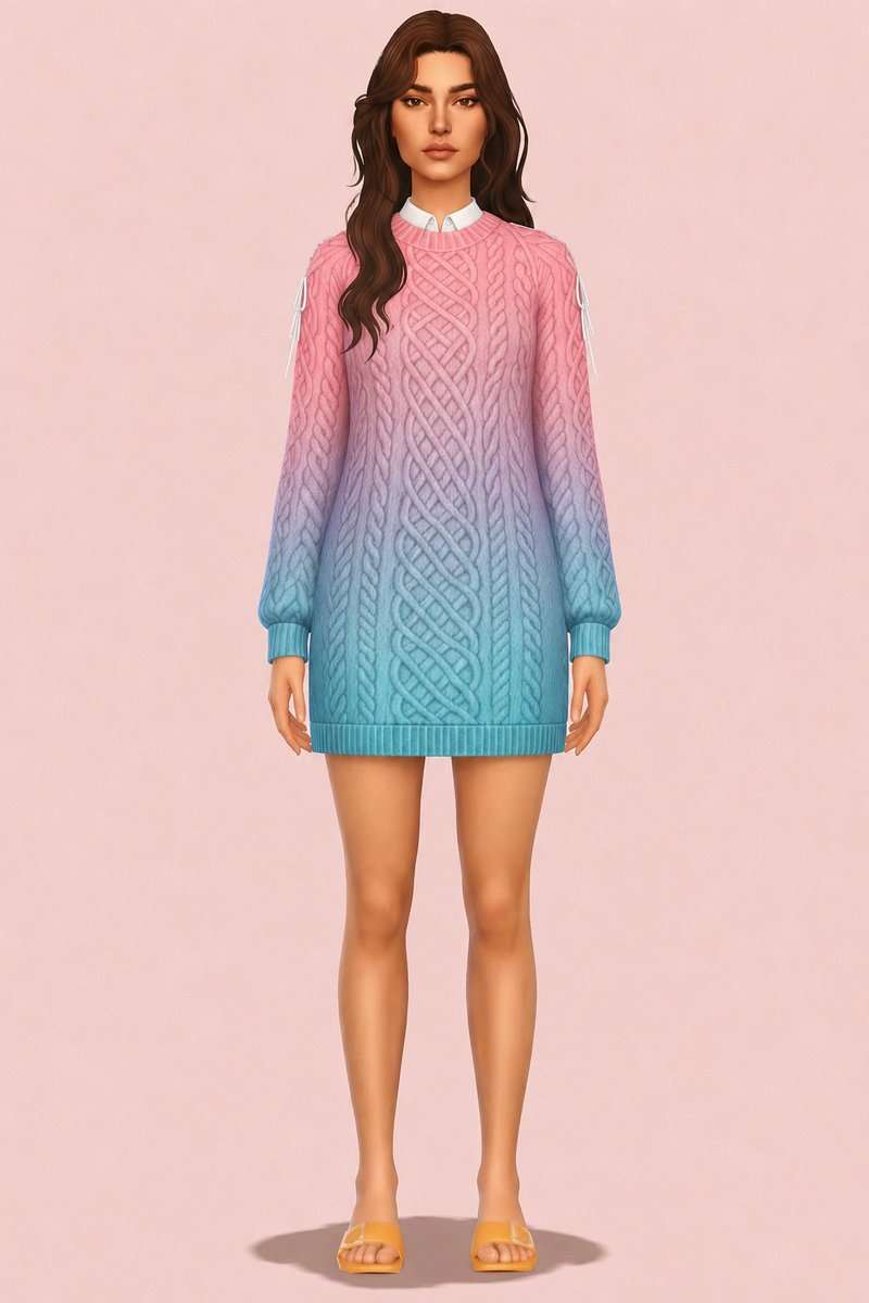 Hideaway Knit Dress custom content (CC) for Sims 4 by trillyke