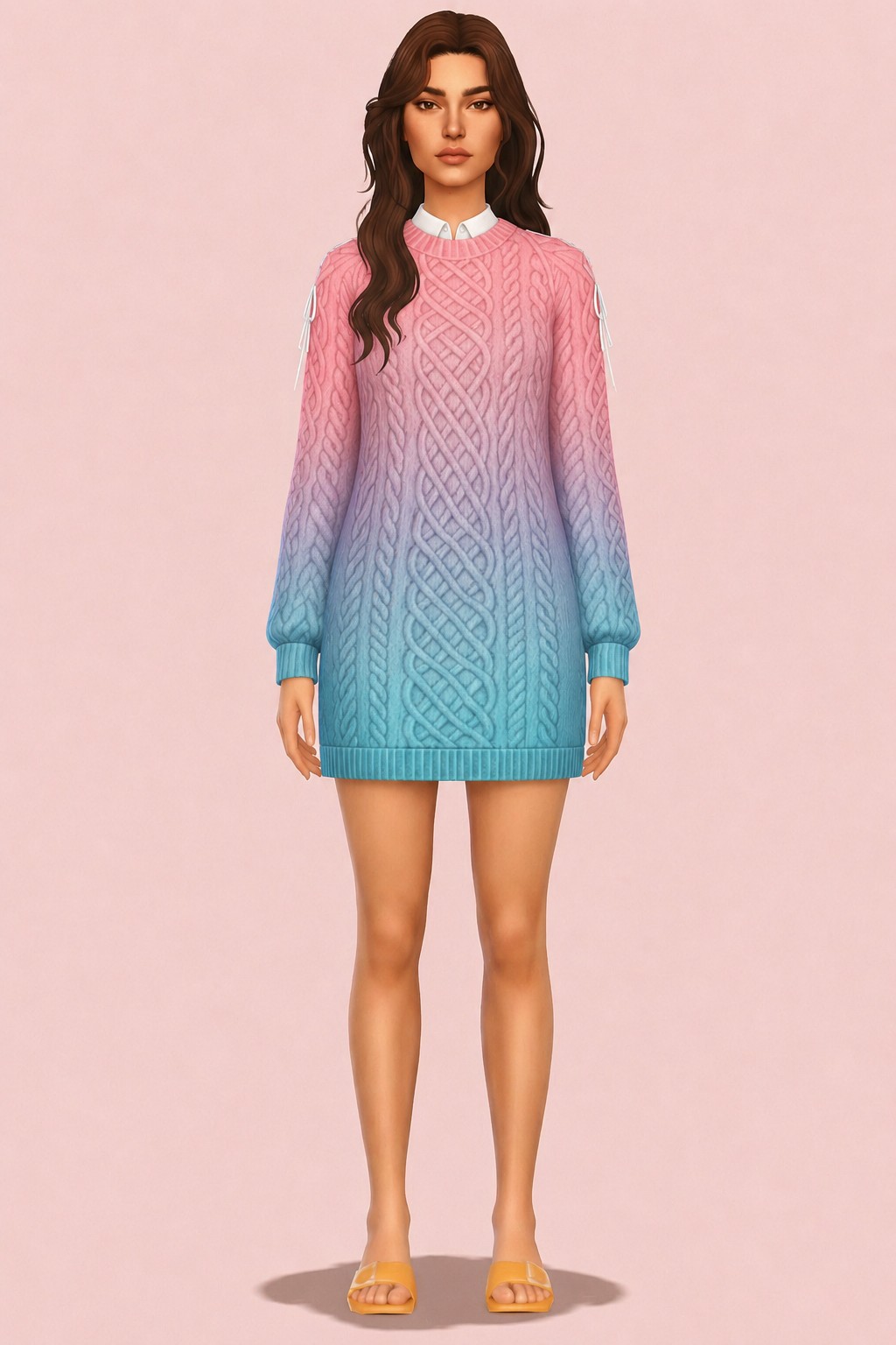 Hideaway Knit Dress custom content (CC) for Sims 4 by trillyke