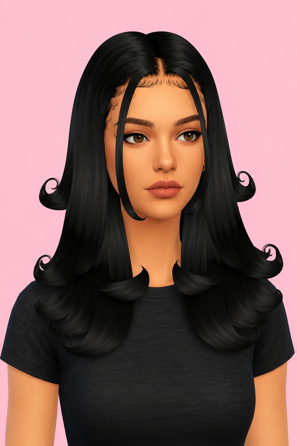 KAMILLA HAIRSTYLE custom content (CC) for Sims 4 by BadddieSims