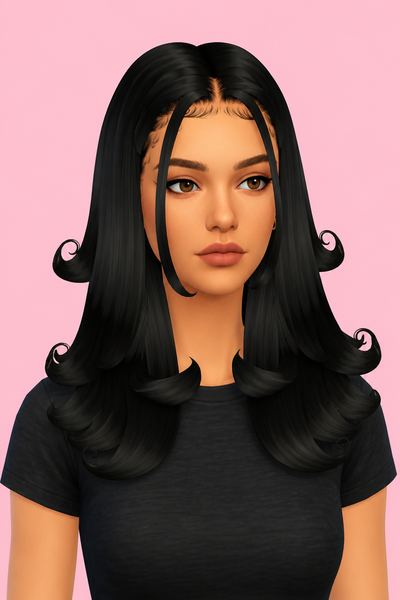 KAMILLA HAIRSTYLE custom content (CC) for Sims 4 by BadddieSims
