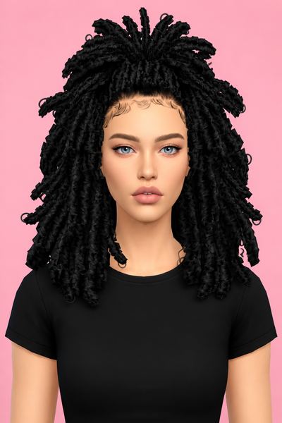 LORENZO HAIRSTYLE FEMALE VERSION custom content (CC) for Sims 4 by BadddieSims