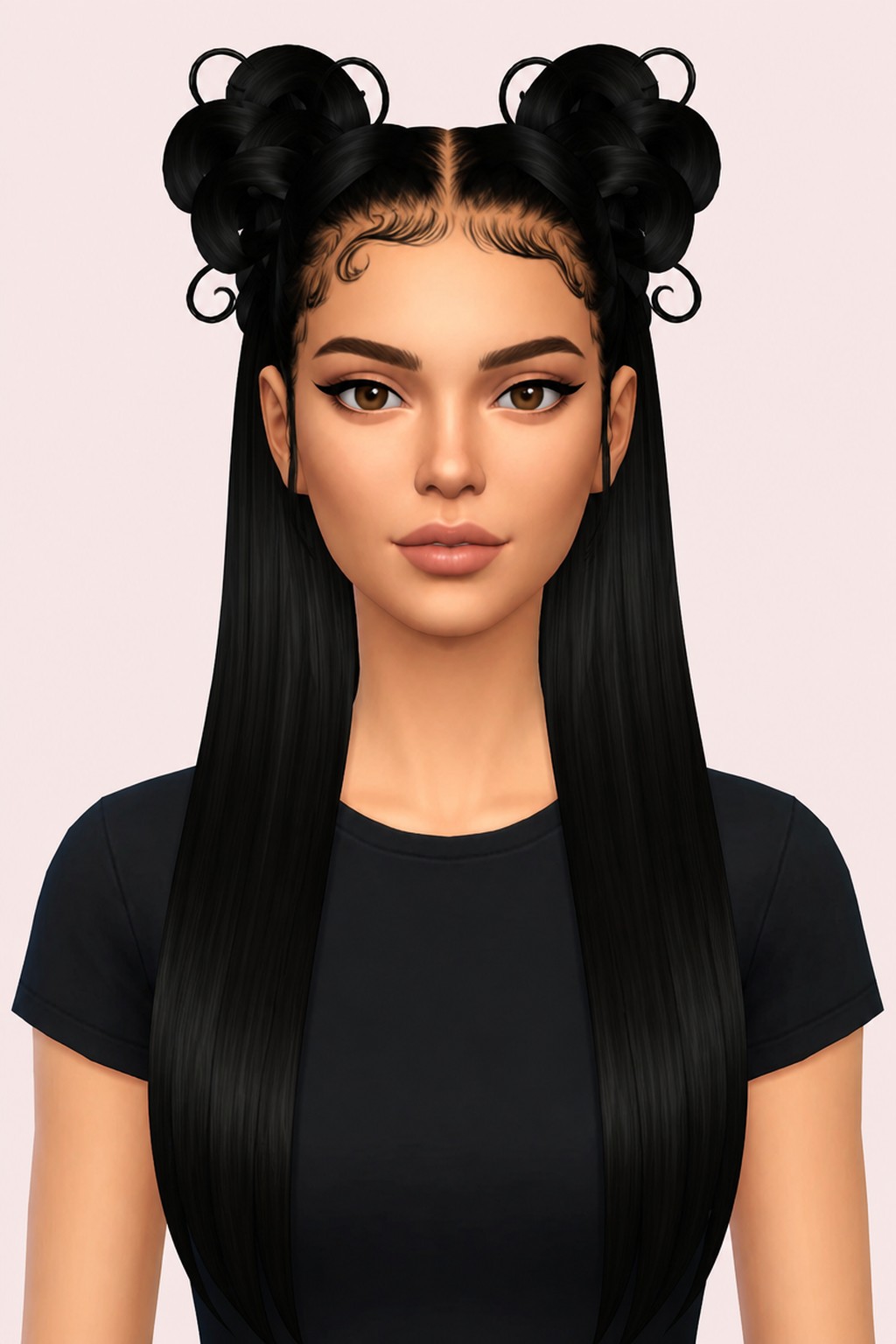 NINON HAIRSTYLE custom content (CC) for Sims 4 by BadddieSims
