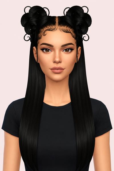 NINON HAIRSTYLE custom content (CC) for Sims 4 by BadddieSims