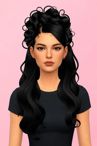 LEANDRA HAIRSTYLE custom content (CC) for Sims 4 by BadddieSims