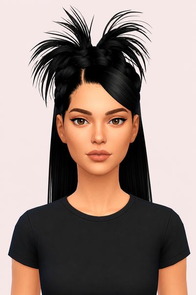 MAÏWEN HAIRTSYLE custom content (CC) for Sims 4 by BadddieSims