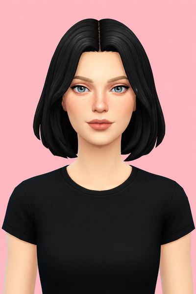 Angelie Hair custom content (CC) for Sims 4 by marso