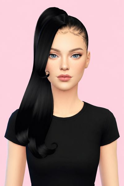 IRMA PONYTAIL custom content (CC) for Sims 4 by BadddieSims