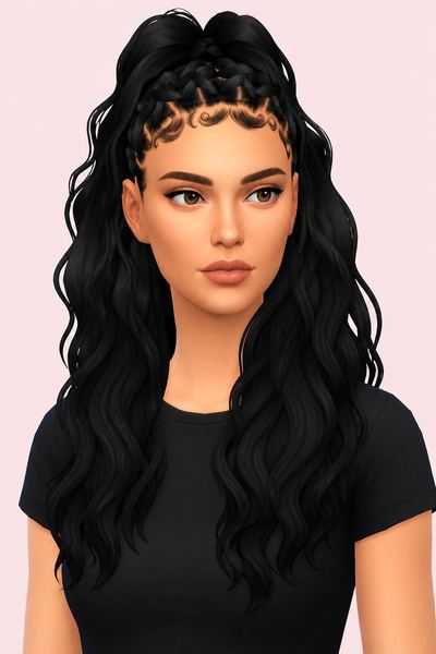 YORA HAIRSTYLE custom content (CC) for Sims 4 by BadddieSims
