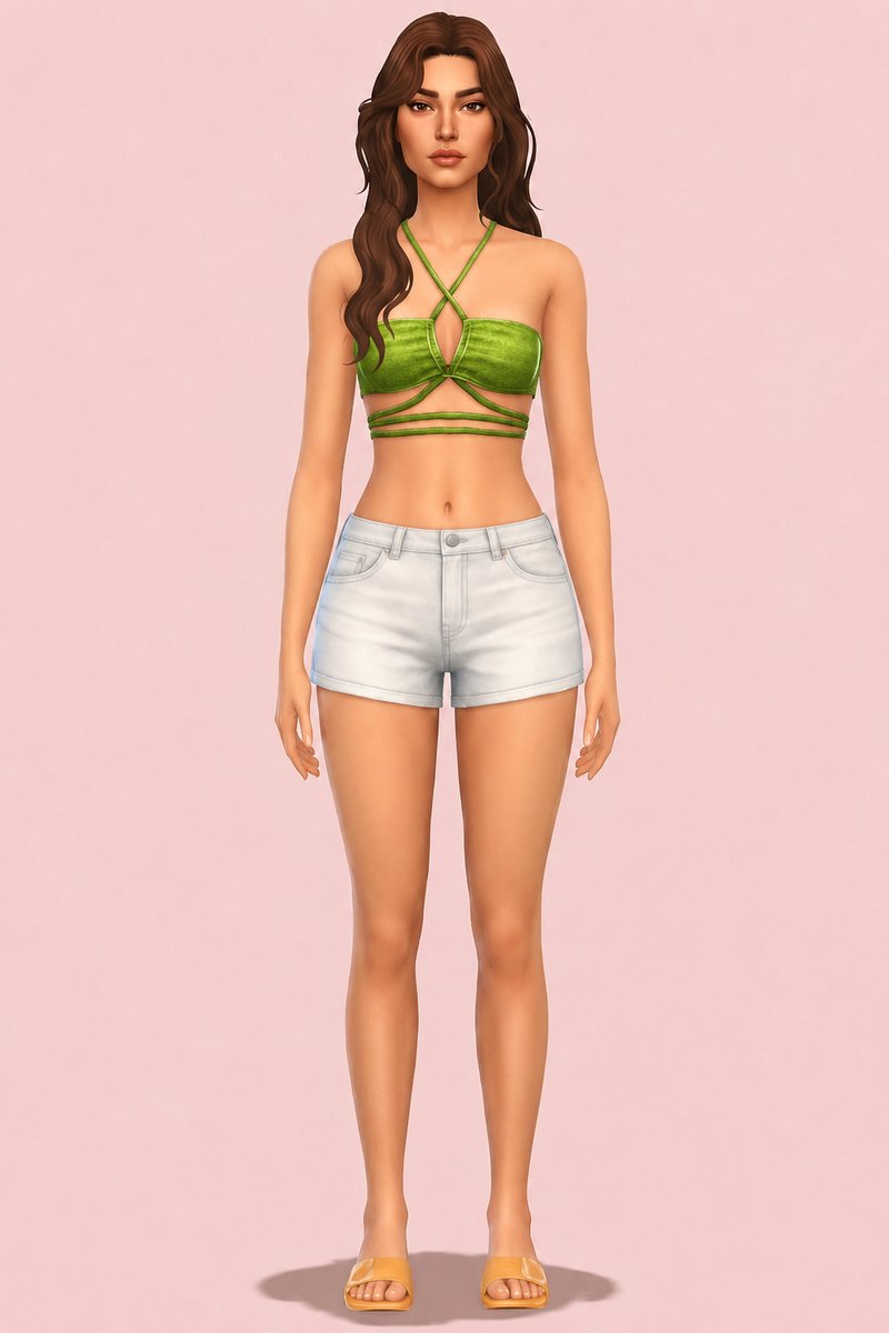 Eternal Sunshine Bikini Top custom content (CC) for Sims 4 by trillyke