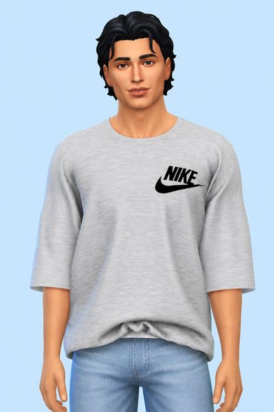 -PREMIUM- Nike T-shirt S185 custom content (CC) for Sims 4 by daphsmods