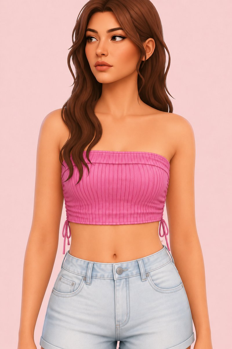 Marshmallow Top custom content (CC) for Sims 4 by trillyke