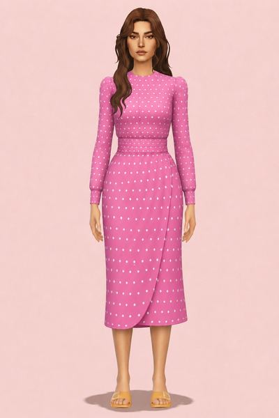 *GOAL600!* Princess of Pink / Dress (10 color) custom content (CC) for Sims 4 by rustysims
