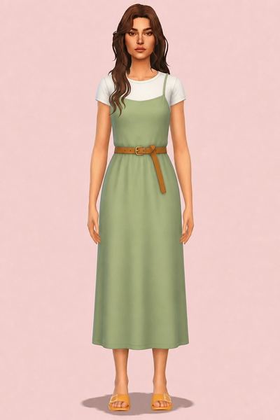 (FFK) Long Dress custom content (CC) for Sims 4 by casteru