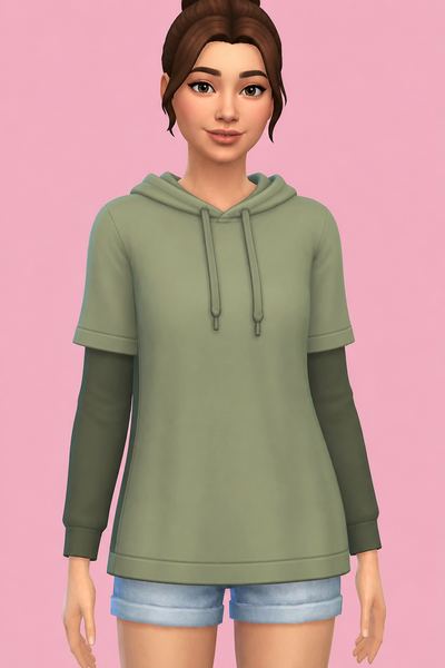 (FFK) Long Shirt custom content (CC) for Sims 4 by casteru
