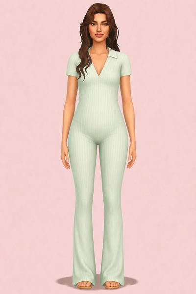Maternity Glow II Collection - Jumpsuit custom content (CC) for Sims 4 by camuflaje