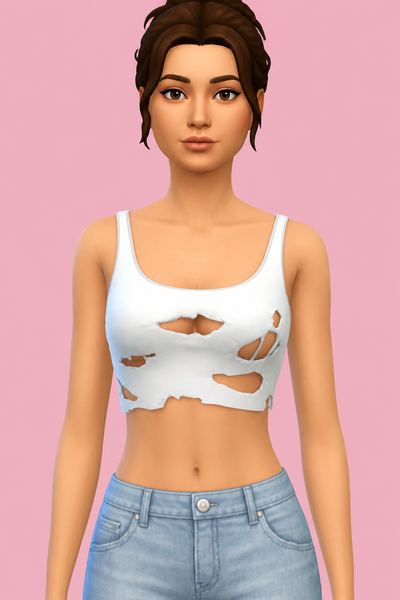 Gimme Danger Top custom content (CC) for Sims 4 by Belaloallure1