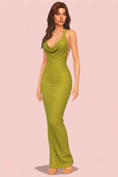 Golden Tide Collection - Dress custom content (CC) for Sims 4 by camuflaje