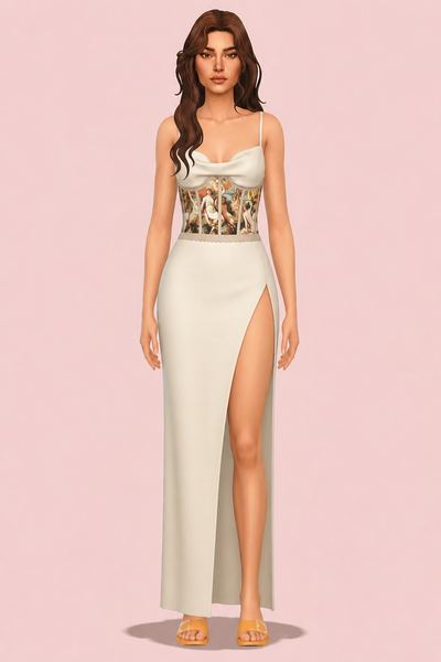VENUS DRESS V2 custom content (CC) for Sims 4 by dreamg_irl