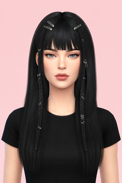 HAIR N25 YUKI custom content (CC) for Sims 4 by JINOSIMS