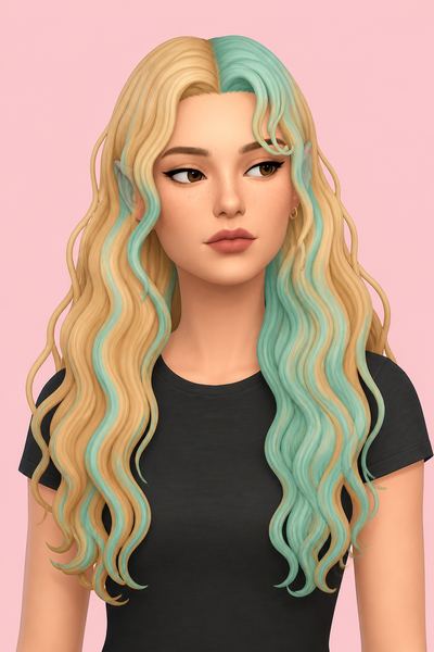 Monster High Lagoona Hair custom content (CC) for Sims 4 by daylifesims