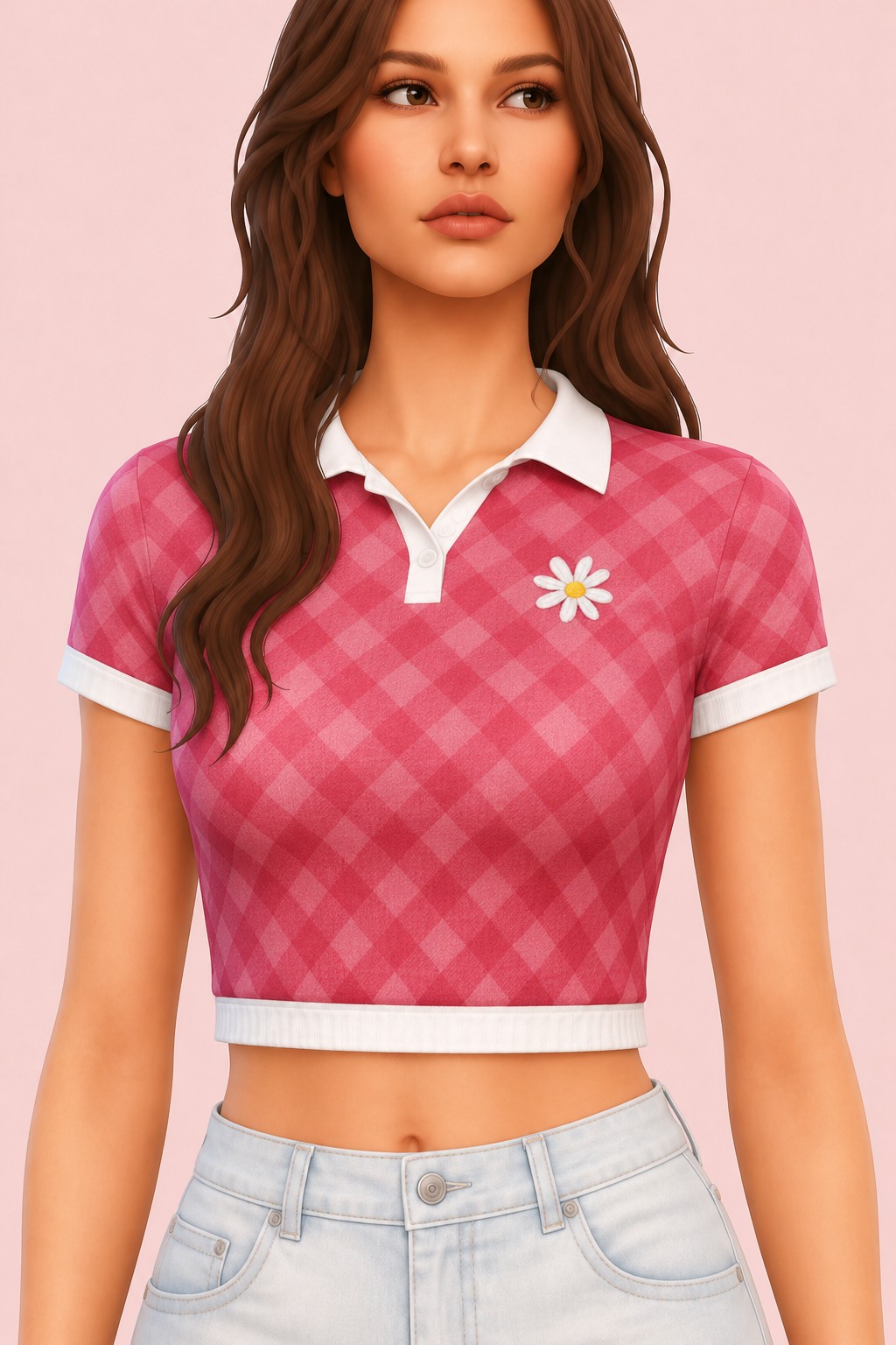 Daisy Cropped Top custom content (CC) for Sims 4 by trillyke