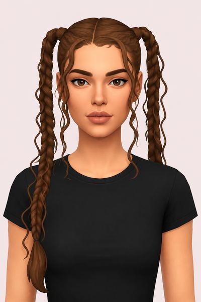 Jada Braids custom content (CC) for Sims 4 by arethabee