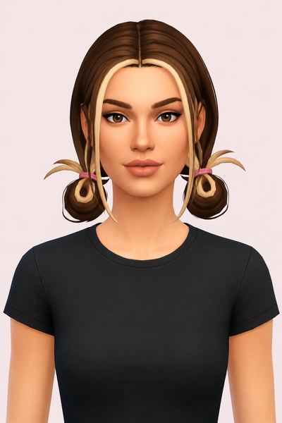 Lizzie Hair Overlay custom content (CC) for Sims 4 by arethabee