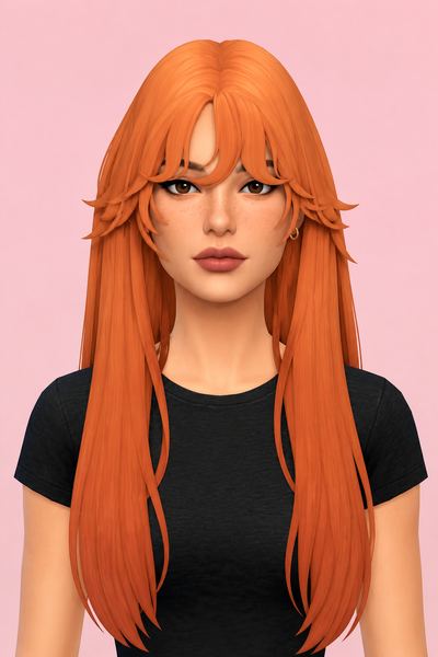 Garnet Hair (Extra Long) custom content (CC) for Sims 4 by simmandy