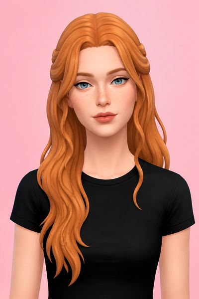 Garnet Hair (Long) custom content (CC) for Sims 4 by simmandy