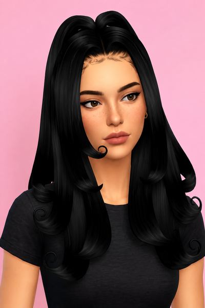 OLIVA HAIRSTYLE custom content (CC) for Sims 4 by BadddieSims