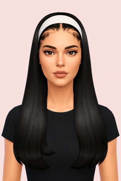 HEADBAND HAIRSTYLE custom content (CC) for Sims 4 by BadddieSims