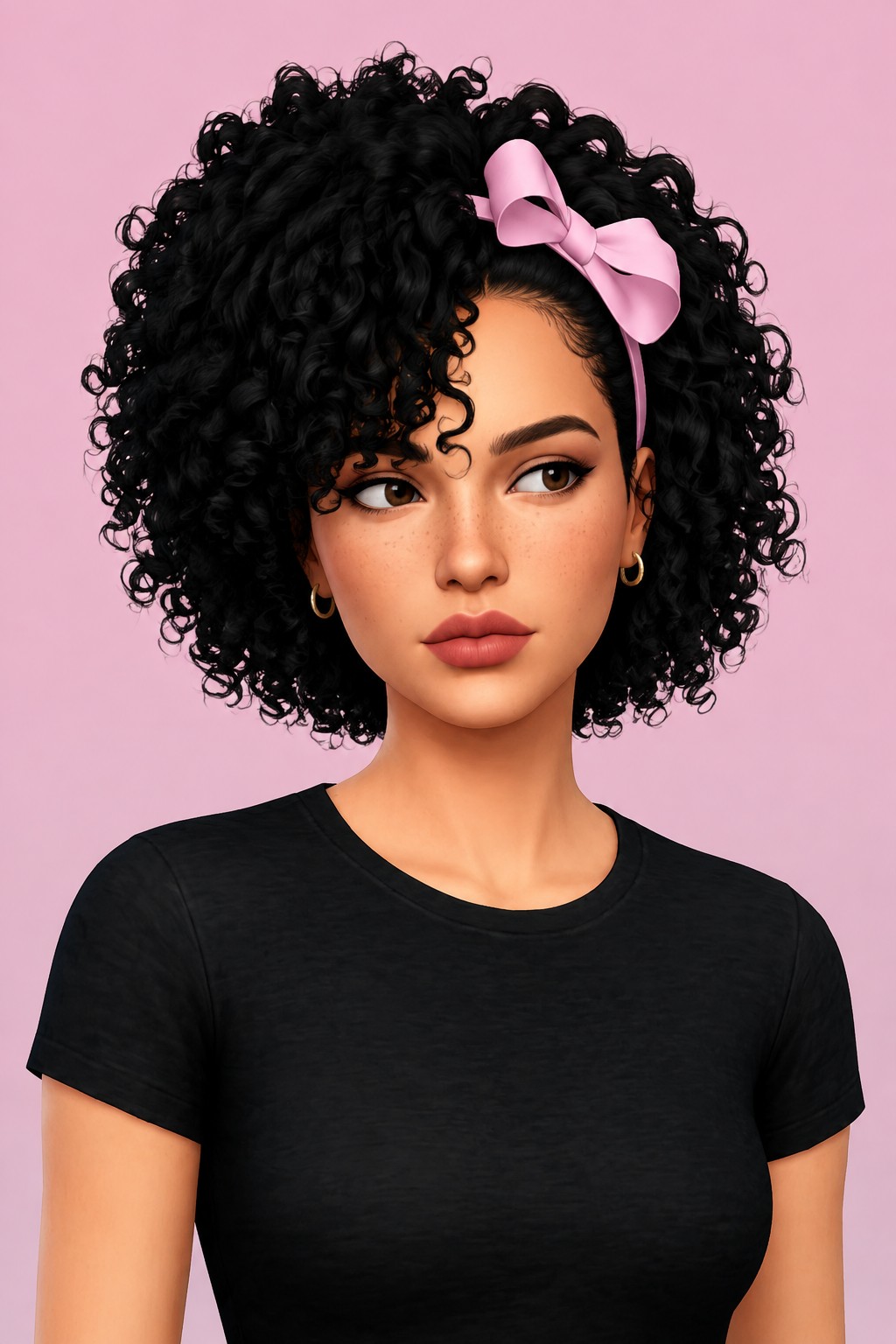 Mya Curly Fro custom content (CC) for Sims 4 by XxBlacksims