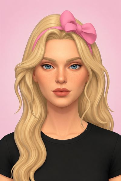 Mya Fro Headband custom content (CC) for Sims 4 by XxBlacksims