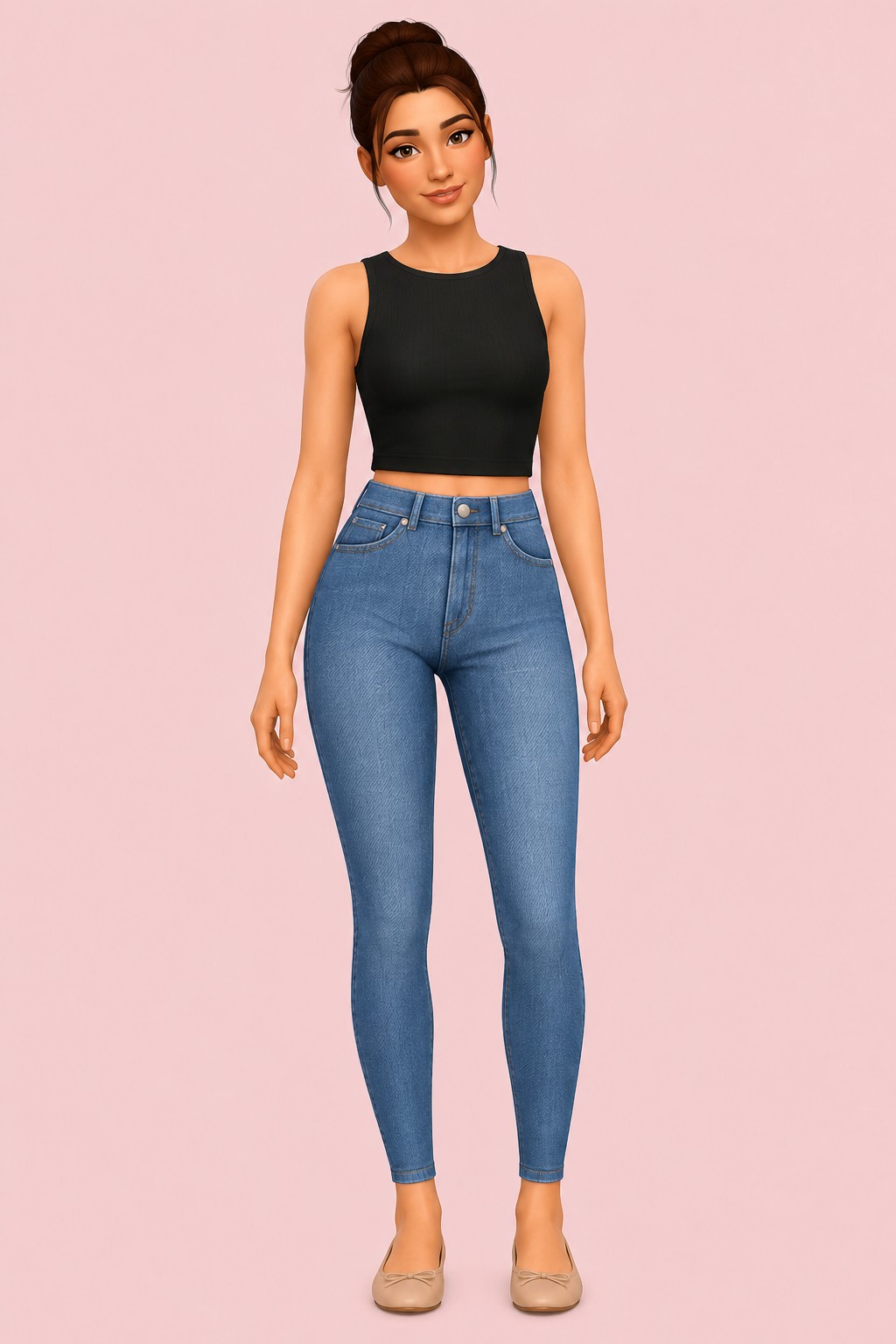 Work Hard Skinny Jeans custom content (CC) for Sims 4 by trillyke