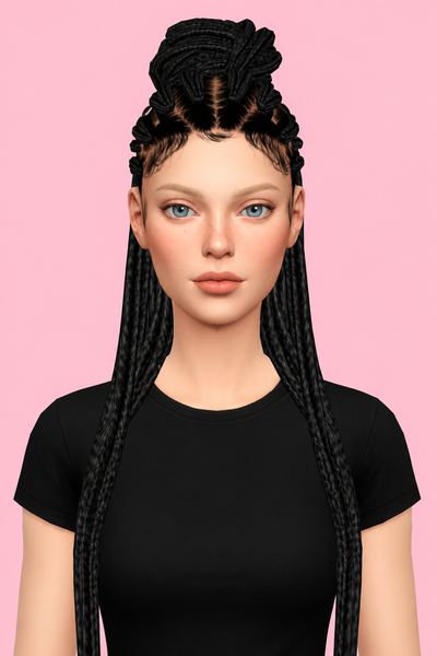 REVA HAIR custom content (CC) for Sims 4 by BadddieSims