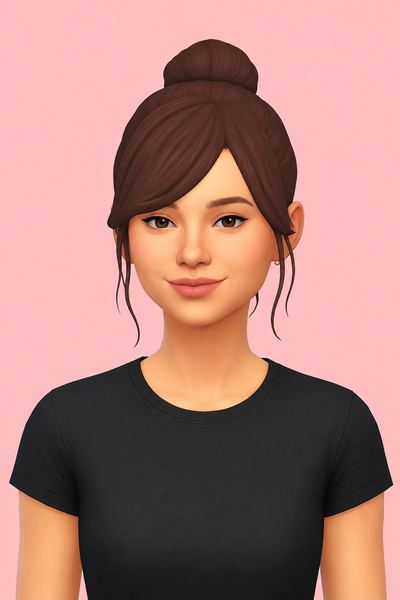 Sharon Hair V2 custom content (CC) for Sims 4 by maytaiii