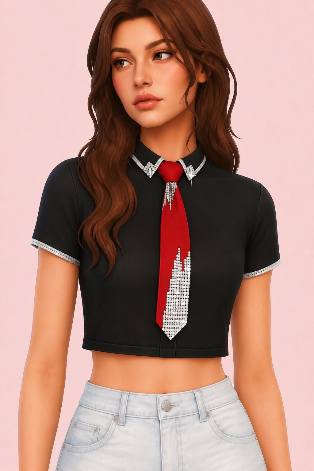 Alter Ego Top custom content (CC) for Sims 4 by trillyke
