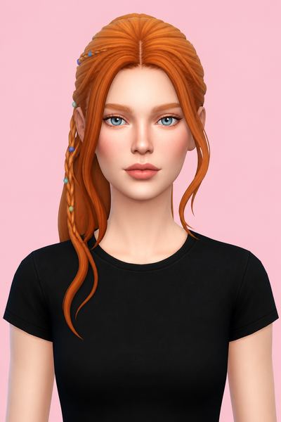 Bedelia Hairstyle (Ponytail & Bun) by simstrouble custom content (CC) for Sims 4 by simstrouble
