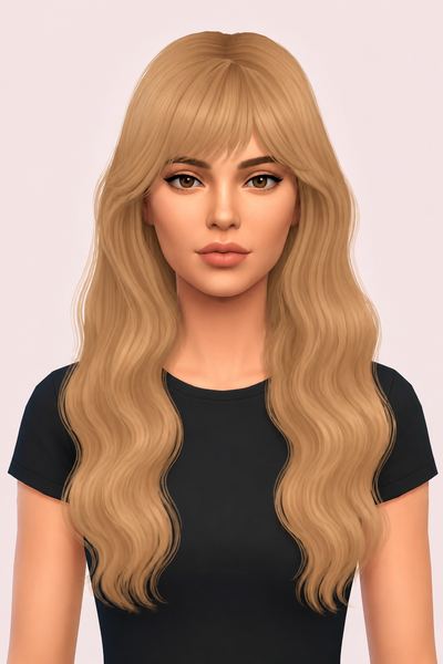 VALENTINE HAIR WITH BANGS custom content (CC) for Sims 4 by viccss