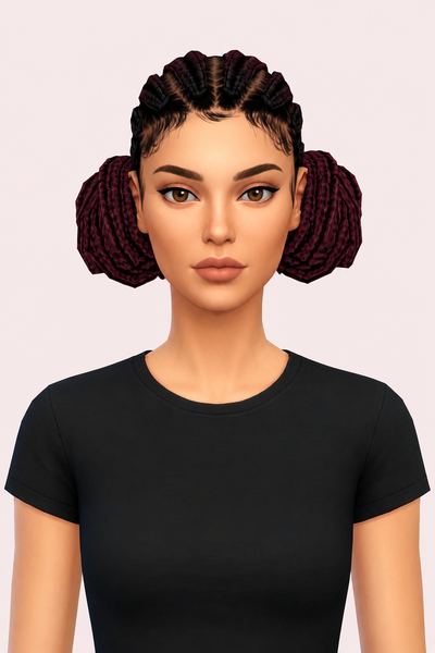 LILYA HAIR custom content (CC) for Sims 4 by BadddieSims
