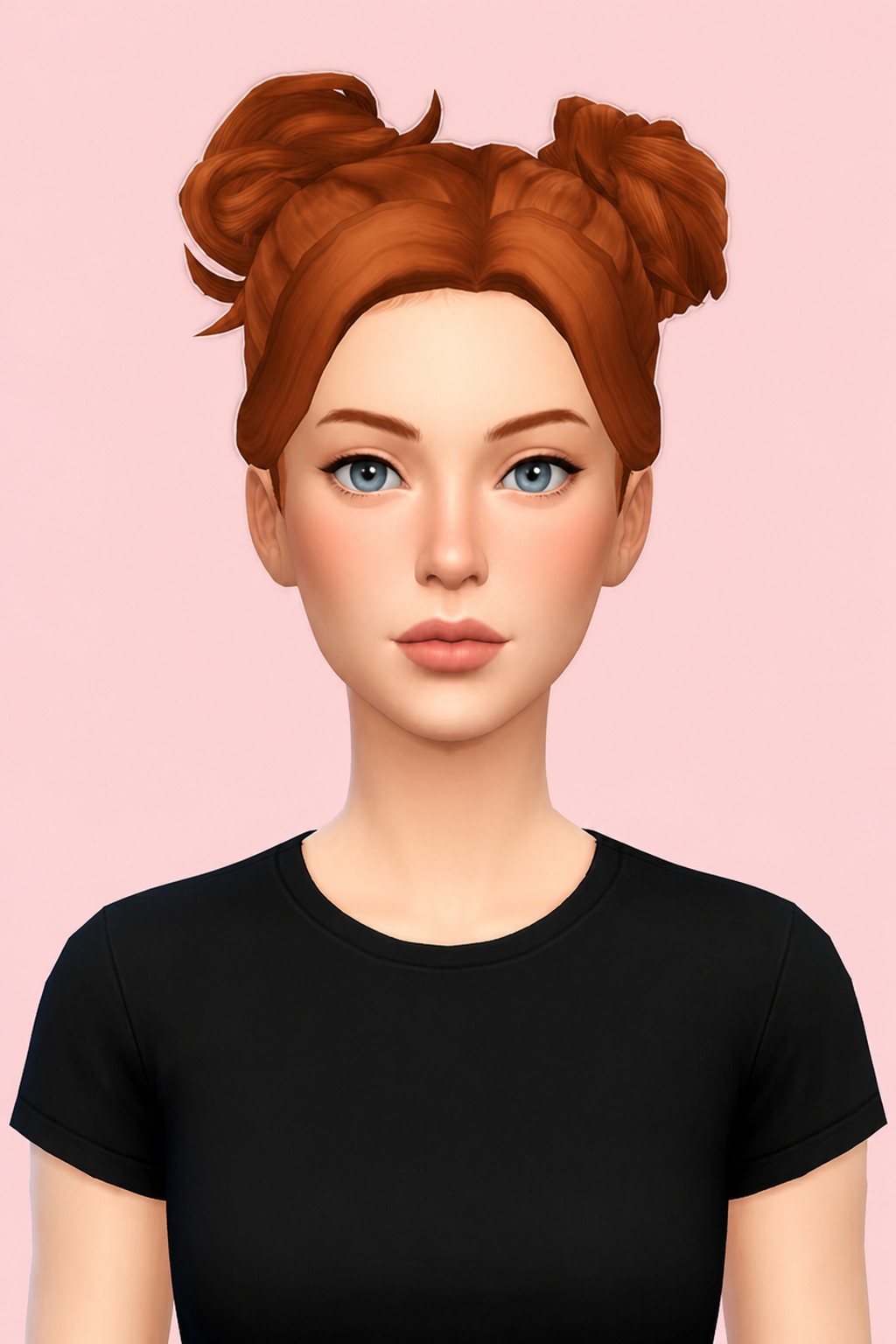 mina hair custom content (CC) for Sims 4 by casteru