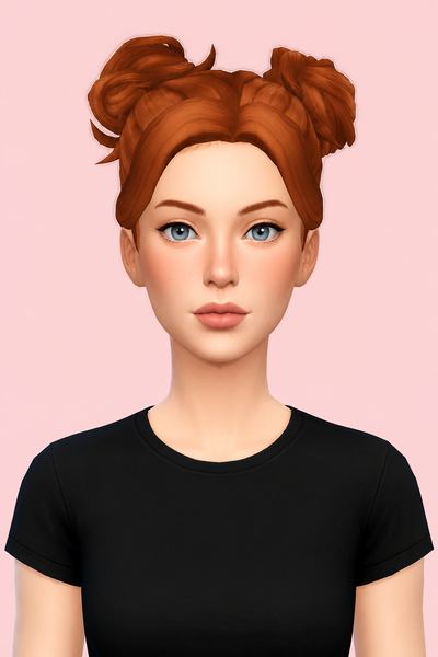 mina hair custom content (CC) for Sims 4 by casteru