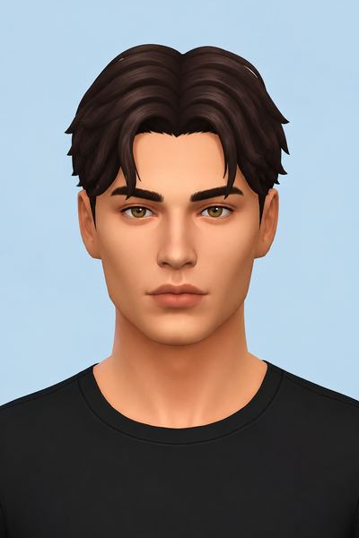 Hair Heavy Cut Ben custom content (CC) for Sims 4 by daylifesims