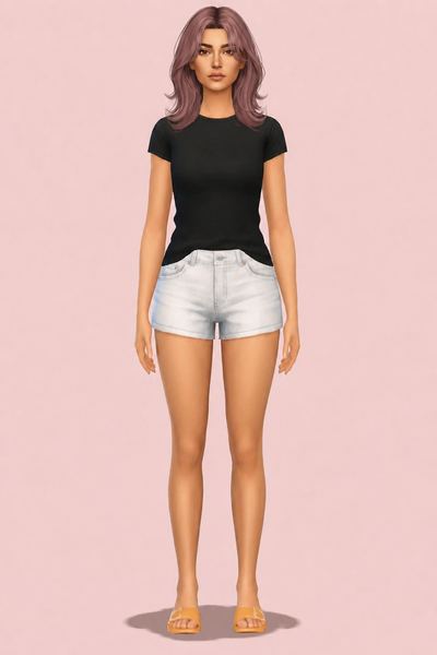 [Hezeh]FHair_No.14 custom content (CC) for Sims 4 by Hezeh
