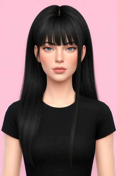 HAIR N45 custom content (CC) for Sims 4 by JINOSIMS
