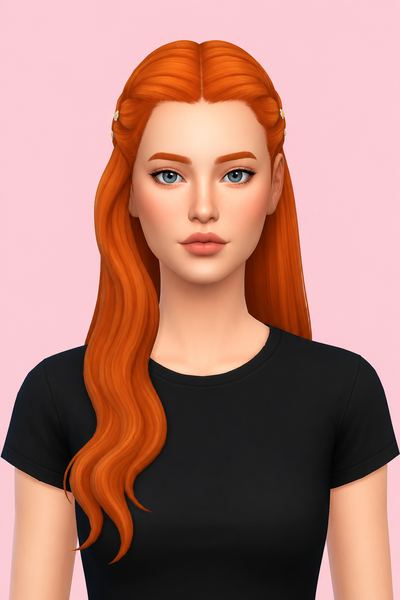 Amelia Hair custom content (CC) for Sims 4 by simancholy