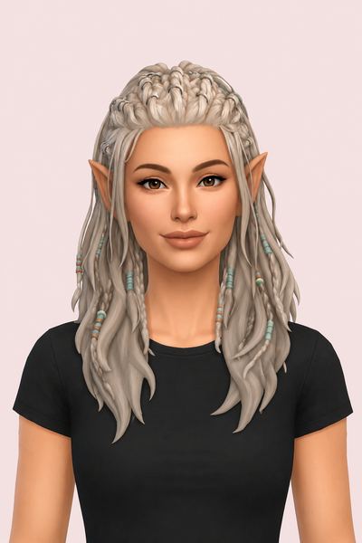 Jaheira Hair custom content (CC) for Sims 4 by simmandy
