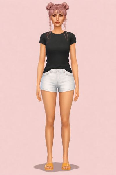 [Hezeh]FHair_No.17 custom content (CC) for Sims 4 by Hezeh