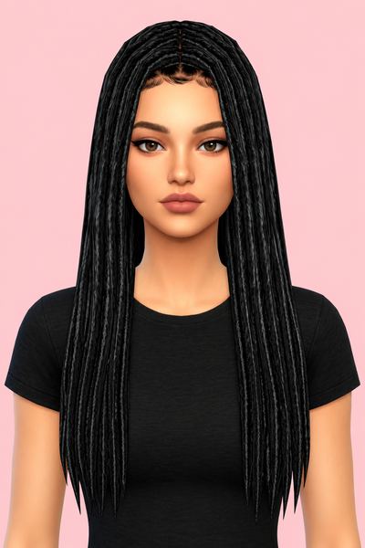 ROSARY HAIR [ LOCS ] custom content (CC) for Sims 4 by BadddieSims